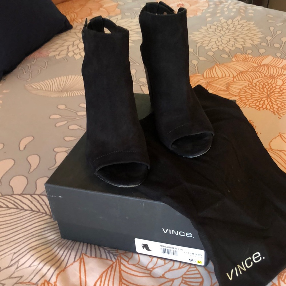 Vince open toe booties